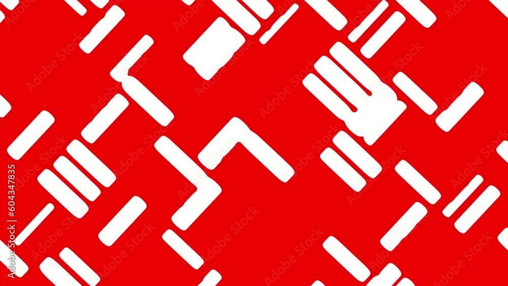 Poster red-white abstract background for an intro of appearing fragments. animation screensaver.