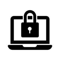 Padlock with laptop denoting vector of laptop security in modern style