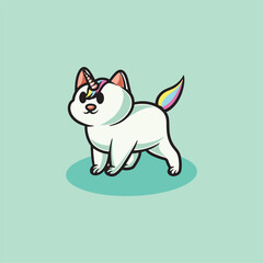 cute unicorn cat smiling cartoon illustration