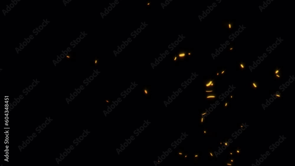 Poster abstract seamless loop glow fire particles ash sparks rising up with transparent alpha channel can b