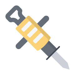 Drill Machine Flat Icon 