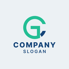 Letter GC CG Simple Monogram Logo