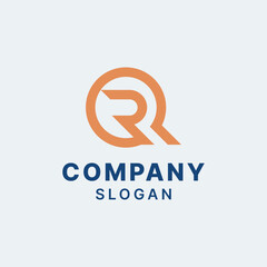 Letter QR RQ Simple Monogram Logo