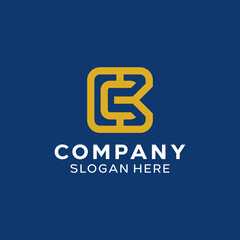 Letter CB BC Simple Monogram Logo