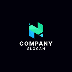 Letter N Simple Monogram Logo
