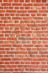 Detailed picture of an old brick wall, background or wallpaper.