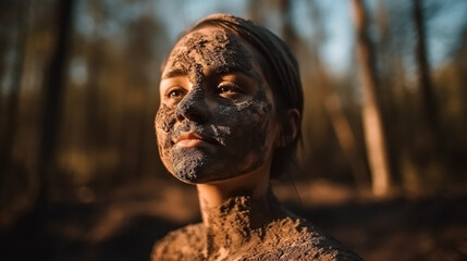 Cosmetic clay mask, skin care, Skin repair microbiome, clay skin treatment, by generative AI
