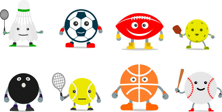 Great editable vector cute ball characters for any design mockup	
