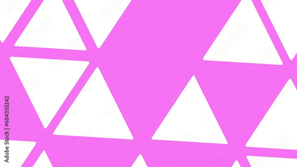 Poster white-pink abstract background for the intro of appearing triangles.. animation screensaver.