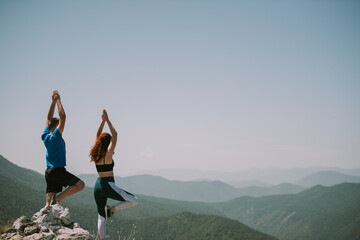Yoga at the top of the mountain