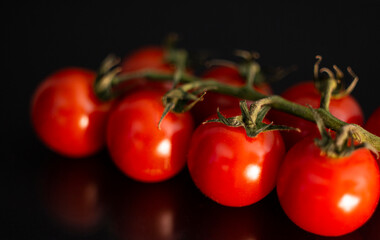 Cherry Tomatoes Close-Up On Glass