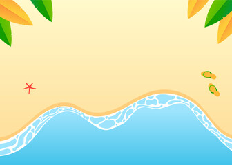 background design with a summer theme, with beach illustrations