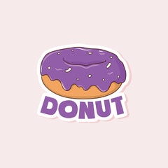 Colorful hand drawn donuts sticker