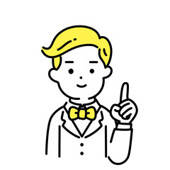 かわいい人物のイラストシリーズ _ 金持ちの男性 _ 指差し
