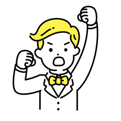 かわいい人物のイラストシリーズ _ 金持ちの男性 _ 抗議