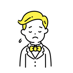 かわいい人物のイラストシリーズ _ 金持ちの男性 _ 俯く