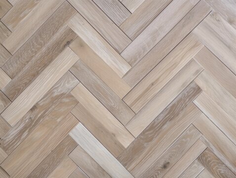Old white oak wooden floor background. Parquet backdrop. Pale natural hardwood texture. Flat lay, top view, no people. Interior design concept. Scandinavian vintage design. 