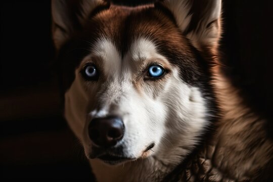 siberian husky dog portrait - Powered by Adobe
