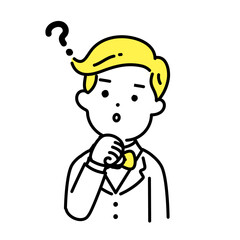 かわいい人物のイラストシリーズ _ 金持ちの男性 _ 疑問