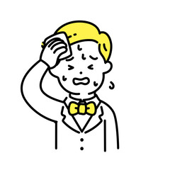 Obraz premium かわいい人物のイラストシリーズ _ 金持ちの男性 _ 暑い