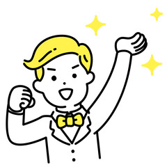 かわいい人物のイラストシリーズ _ 金持ちの男性 _ 持ち上げる