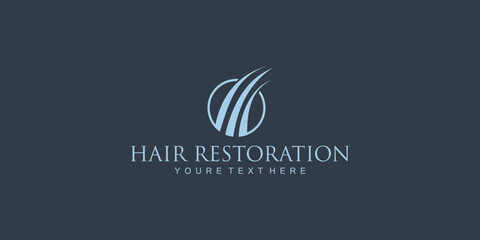 Hair clinic logo design with unique concept premium vector| beauty salon