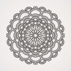 mandala pattern with circular petals. suitable for henna, tattoos, photos, coloring books. islam, hindu,Buddha, india, pakistan, chinese, arab