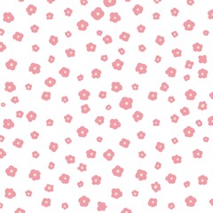 seamless pattern with pink flowers background.