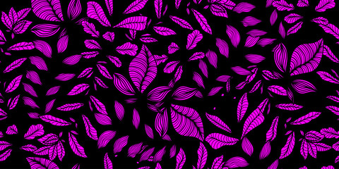 Elegant and Exotic Flower Pattern. Seamless Purple Floral Pattern