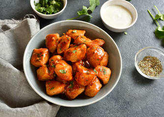 Chicken bites in bowl