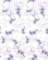 textile and digital pattern flowers design