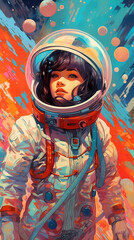 Obraz premium hand drawn astronaut illustration 