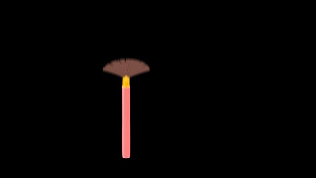 Makeup brush set animation on transparent background. JWP_Icons #40