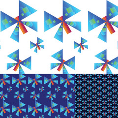 Butterfly pattern design vector art pattern with blue stars