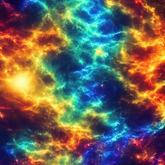 Fototapeta na wymiar Rainbow Cosmos: Captivating Colors of Nebulas Unveiled - Generative AI 79
