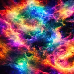 Obraz na płótnie Canvas Rainbow Cosmos: Captivating Colors of Nebulas Unveiled - Generative AI 27
