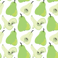Bright seamless pattern with pears