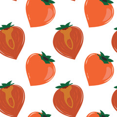Bright seamless pattern with persimmon
