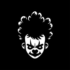 Clown - Minimalist and Flat Logo - Vector illustration - obrazy, fototapety, plakaty