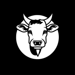 Cow | Black and White Vector illustration