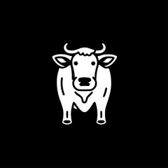 Cow - Black and White Isolated Icon - Vector illustration