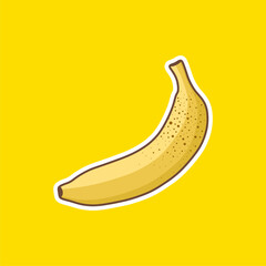 banana flat design vector illustration. cartoon banana icon