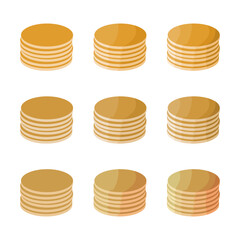 A vector drawn pancake illustration with various colors and amount of details	
