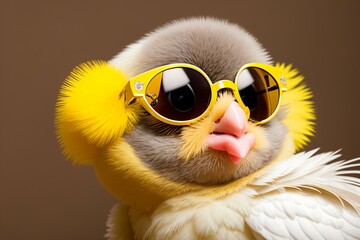Sunnies for the Chicks: A Sweet and Funny Fashion Statement. AI Generated.