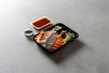 Sashimi horse mackerel flatfish salmon sashimi seasonal sashimi