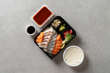 Sashimi horse mackerel flatfish salmon sashimi seasonal sashimi