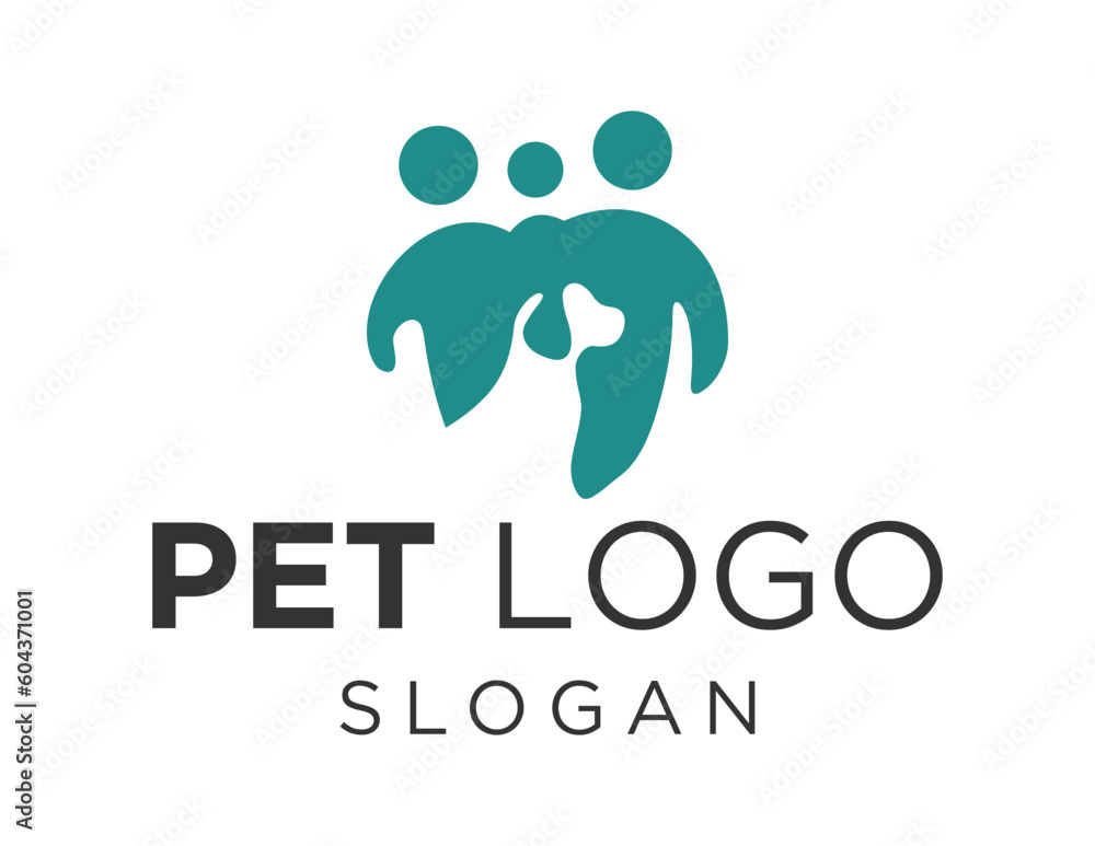 Poster logo design about pet on a white background. made using the coreldraw application.