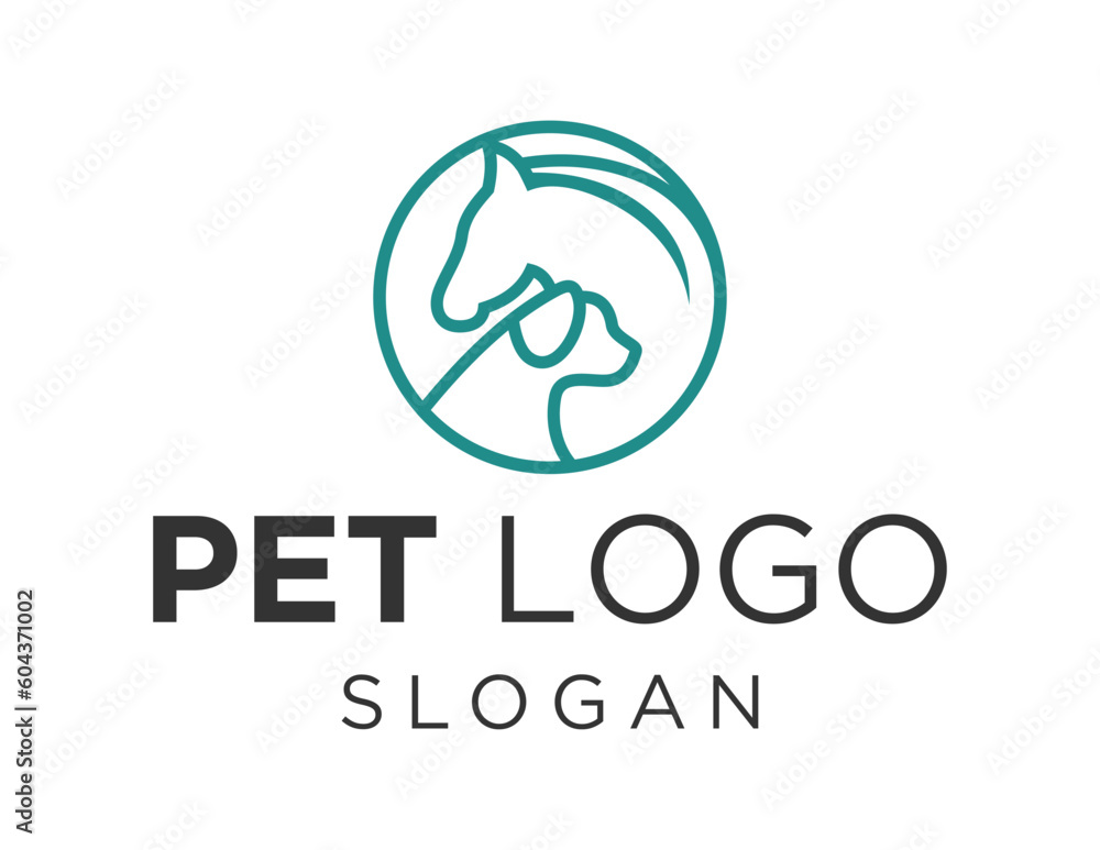 Poster logo design about pet on a white background. made using the coreldraw application.