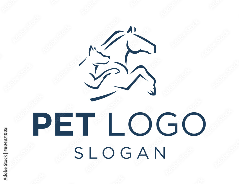 Poster logo design about pet on a white background. made using the coreldraw application.
