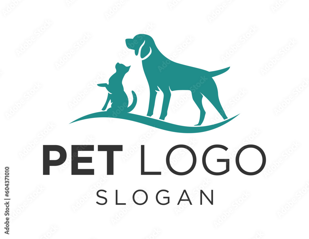 Poster logo design about pet on a white background. made using the coreldraw application.